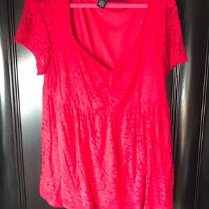 Red lace torrid blouse. TORRID size 2